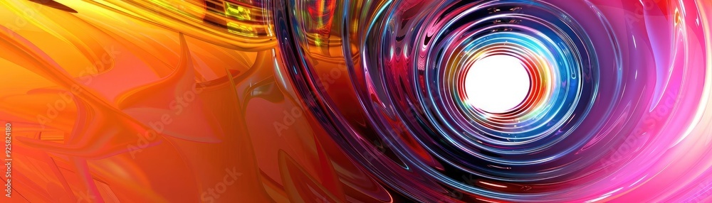 Poster A vibrant abstract swirl featuring bright colors and dynamic shapes that create a sense of movement and energy.