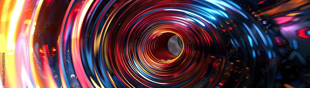 Poster Vibrant abstract swirl with dynamic colors and luminous textures creating a captivating visual experience.