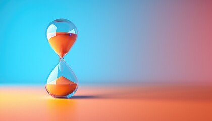 Hourglass on Gradient Background