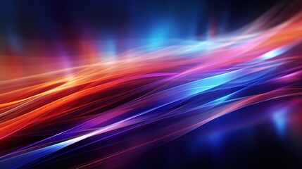 Abstract glowing lines in vibrant blue, red, and purple hues.