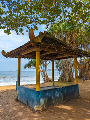 Beach hut on a sunny day
