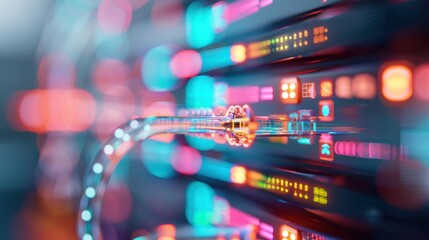 A detailed illustration of a firewall system diagram with interconnected nodes and data pathways, emphasizing network security and data protection strategies.