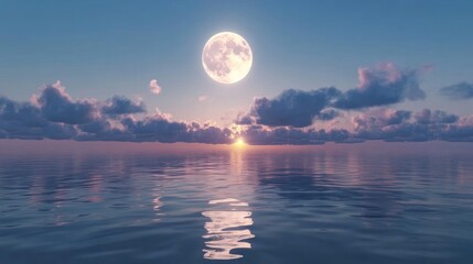 Serene Moonlit Ocean