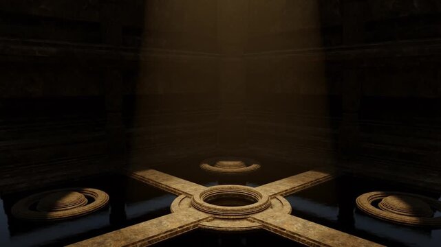 Realistic cave with volumetric light