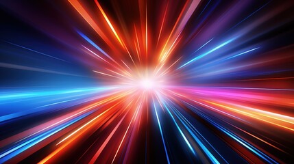 Abstract speed lines in red, blue and yellow.