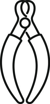 recommend clip art: Dog nail clippers icon in outline style illustrating a pet grooming tool for professional or home use