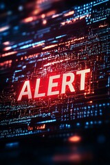 Obraz premium A glowing red warning icon with text 