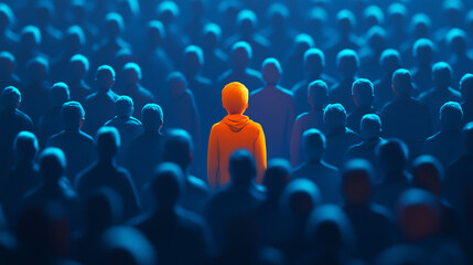 Fototapeta premium A person and crowd