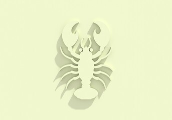 Lobster or crayfish emblem. Seafood shop logo, signboard, restaurant menu, fish market, banner, poster design template. Fresh seafood or shellfish product. 3D render