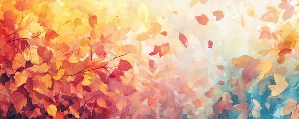 Vibrant autumn leaves in warm hues create a stunning backdrop of natural beauty and tranquility, perfect for seasonal themes.