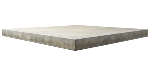 Concrete slab block with a textured surface showing a solid and sturdy design. Ideal for construction, architectural projects, and building foundations. Isolated on transparent background, png.