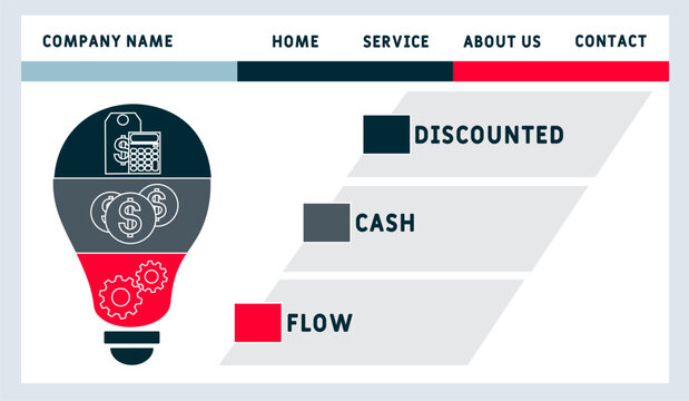DCF - discounted cash flow acronym. business concept background. vector illustration concept with keywords and icons. lettering illustration with icons for web banner, flyer, landing pag