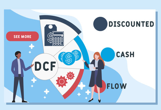 DCF - discounted cash flow acronym. business concept background. vector illustration concept with keywords and icons. lettering illustration with icons for web banner, flyer, landing pag