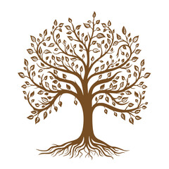 Tree Branch isolated, Tree Clipart, Tree logo, Tree with root illustration