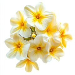 Obraz premium Close up of Bouquet primrose flowers on an isolated white background