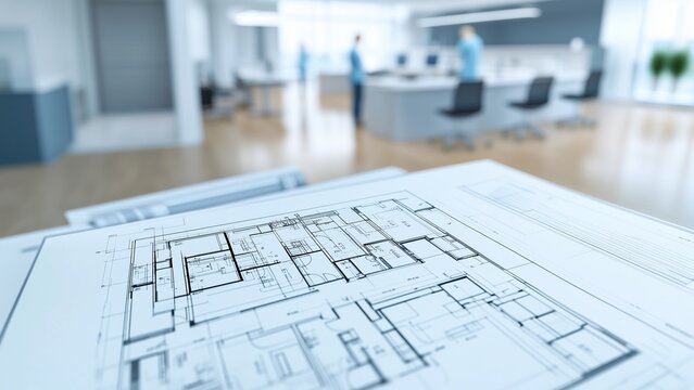 Healthcare Facility Blueprinting, architects designing medical centers ,blueprinting for healthcare facility projects with an image featuring hospital administrators and healthcare