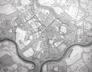 Obraz premium 空想の手描きマップ