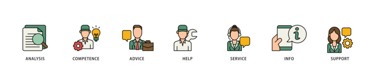 Problem solving icon infographic illustration concept with icon of analysis, critical thinking, creativity, emotional intelligence, research, team building  icon live stroke and easy to edit 