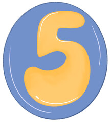 Yellow numbers on a blue plate