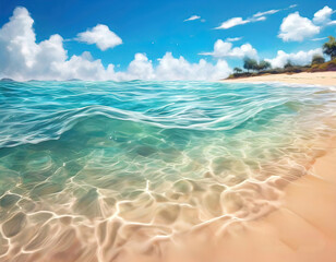 deserted beach, vacation on a tropical secluded island, vacation on the sea, ocean, tropical resort