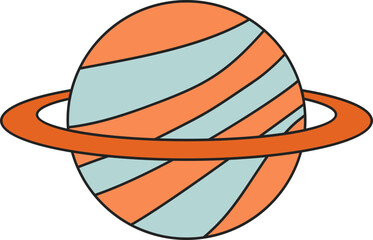 Retro Planet Illustration
