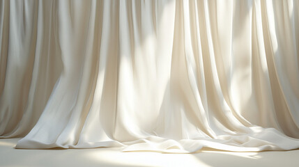 white curtains on white background