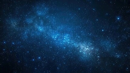 A stunning cosmic scene showcasing a vibrant blue galaxy filled with countless stars, evoking a sense of wonder and vastness.