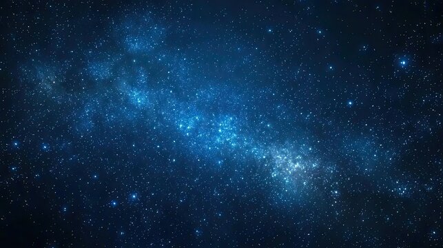 A stunning cosmic scene showcasing a vibrant blue galaxy filled with countless stars, evoking a sense of wonder and vastness.