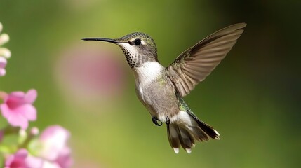 Fototapeta premium Hummingbird --ar 16:9 --style raw --v 6.1 Job ID: c37c7539-6ffe-489e-96f0-4414f235f29c