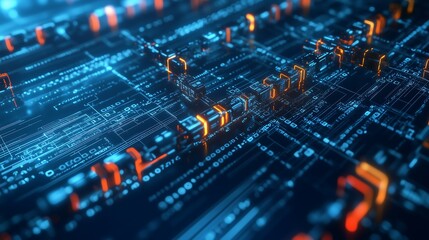 Obraz premium blockchain background illustration