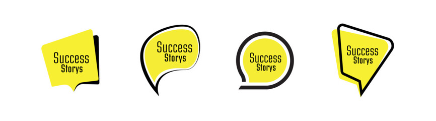 Success stories card on white background