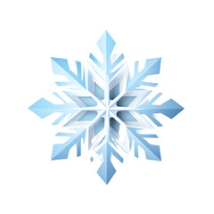 Detailed ice blue snowflake vector on a transparent background, perfect for winter and Christmas holiday designs and illustrations.