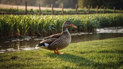 stock photography duck in a beautiful farm