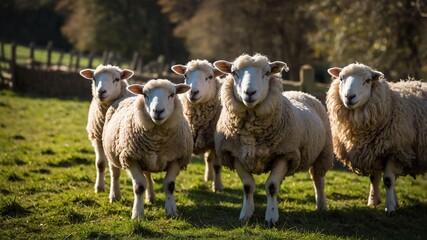Obraz premium stock photography hampshire sheeps in a beautiful farm