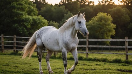 Obraz premium stock photography horse in a beautiful farm
