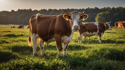 Obraz premium stock photography jersey cows in a beautiful farm