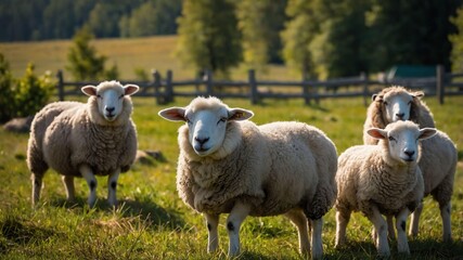 Fototapeta premium stock photography katahdin a beautiful farm