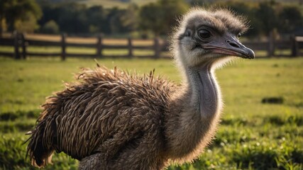 stock photography ostrich in a beautiful farm