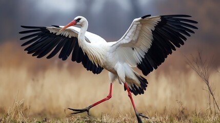 Fototapeta premium Stork --ar 16:9 --style raw --v 6.1 Job ID: 758a5524-bc9e-421c-8727-6db2c728a67b
