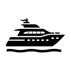 Black silhouette yacht shipping military ship icon and vector illustration isolated on a white background