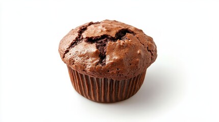 Close-up of Chocolate Muffin on White Background