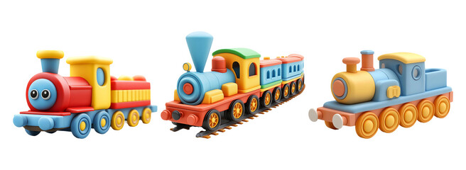 Fototapeta premium Trains Isolated on Transparent Background