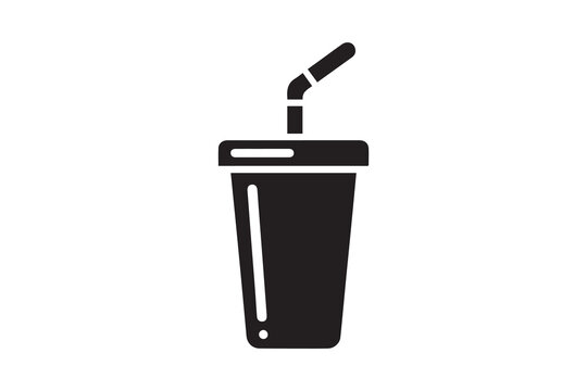 recommend clip art: plastic cup with straw vector silhouette