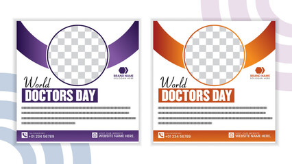 International doctor day social media post design for a brading medical hospitals 