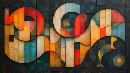 Fototapeta premium Abstract art piece with bold colors and shapes