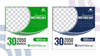 International doctor day social media post design for a brading medical hospitals 
