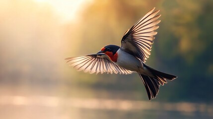 Fototapeta premium Swallow flying --ar 16:9 --style raw --v 6.1 Job ID: 3e7dcb22-16e7-40e2-ad13-60df90fe8e7d