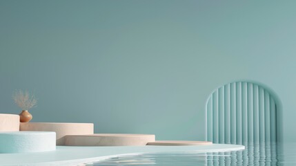 Abstract minimalist scene with pastel colors, geometric shapes, and subtle textures. Perfect for background or artistic concept designs.