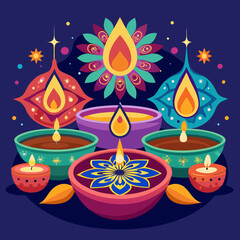 Happy diwali vector illustration