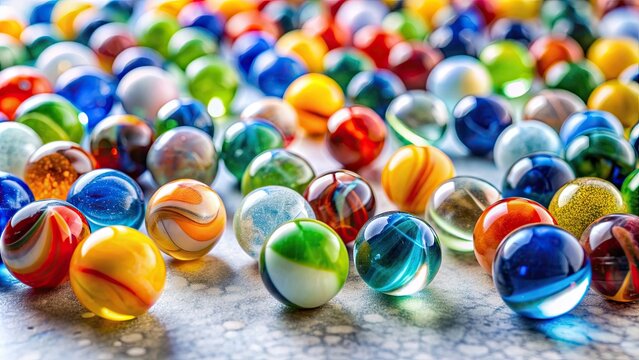 Colorful marbles scattered on the ground , marbles, colorful, scattered, vibrant, bright, shiny, round, playful, playful